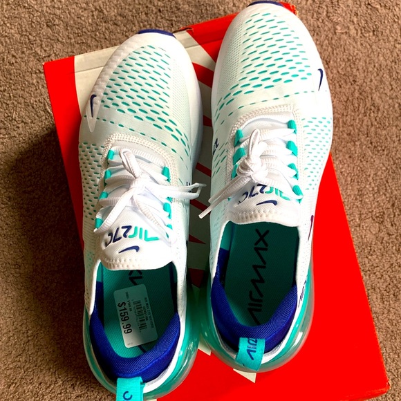 nike air max 270 white hyper jade deep royal blue